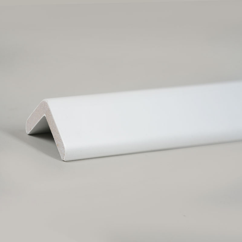 Massief hout, haakse (90°) overgangsstrip (met vulprimer+ verf) - Wit 1 1/9' x 1 1/9'