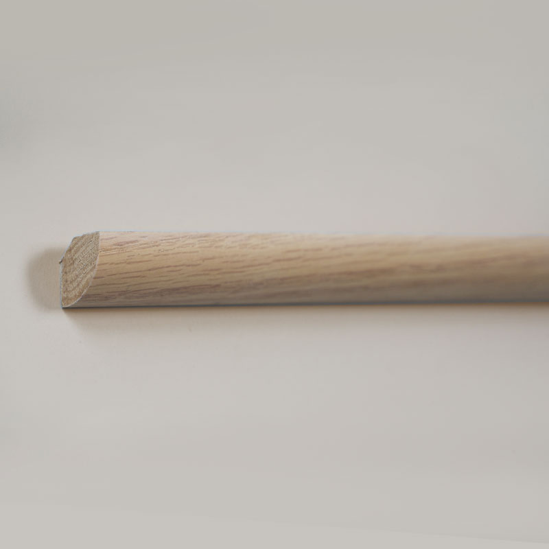 Massief houten kwartronde lijst (omwikkeld met rood eiken fineer + verf) - Eiken kleur 3/5
