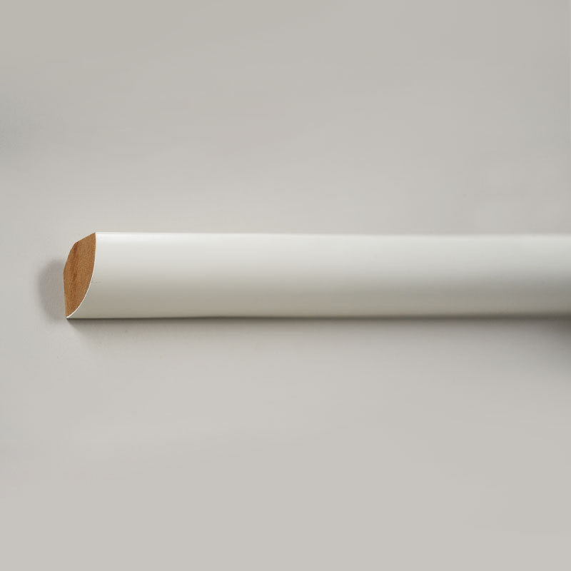 Massief houten kwartronde lijst (met vulprimer) - Wit 7/8' x 7/8'
