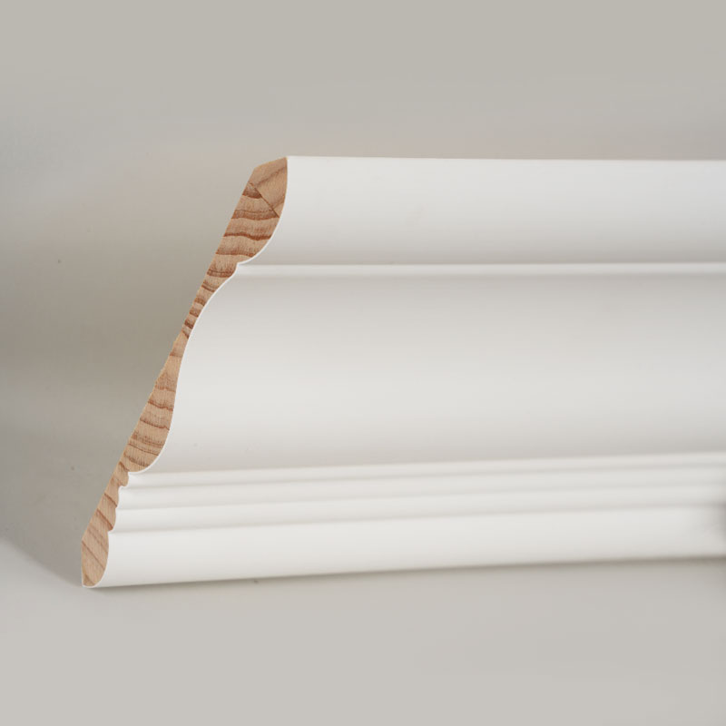 Kroonlijst van grenenhout (met vulprimer en parelwit) 3/5' x 6'