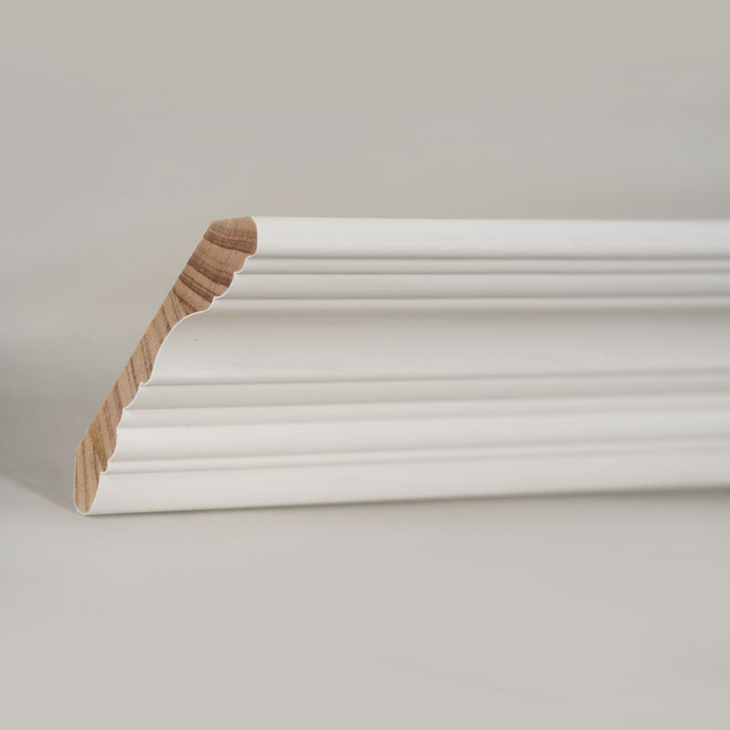 Kroonlijst van grenenhout (met vulprimer en parelwit) 3/5' x 3 4/9'