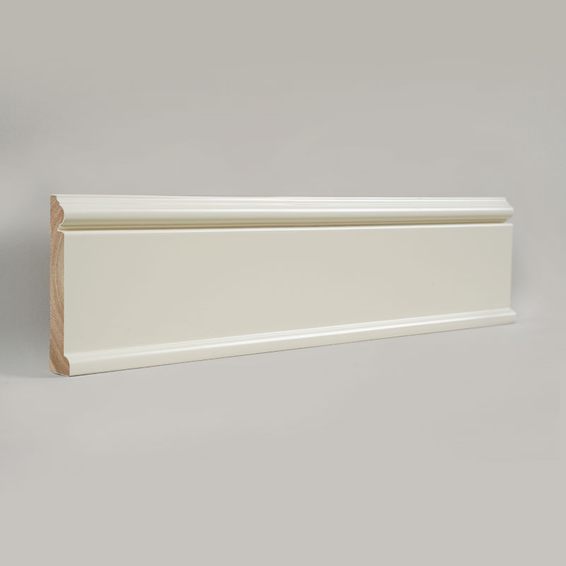 Grenenhouten plint (met vulmiddelprimer en geverfd) - Wit 6/7' x 3 15/16'