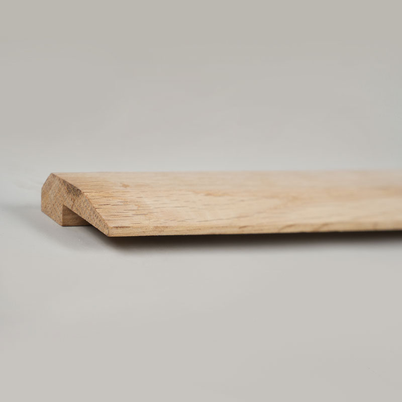 Wit eiken hele stuk boomstammen L-lijst (onafgewerkte verf) - Eiken natuurlijke kleur 3/8'x1 31/32'