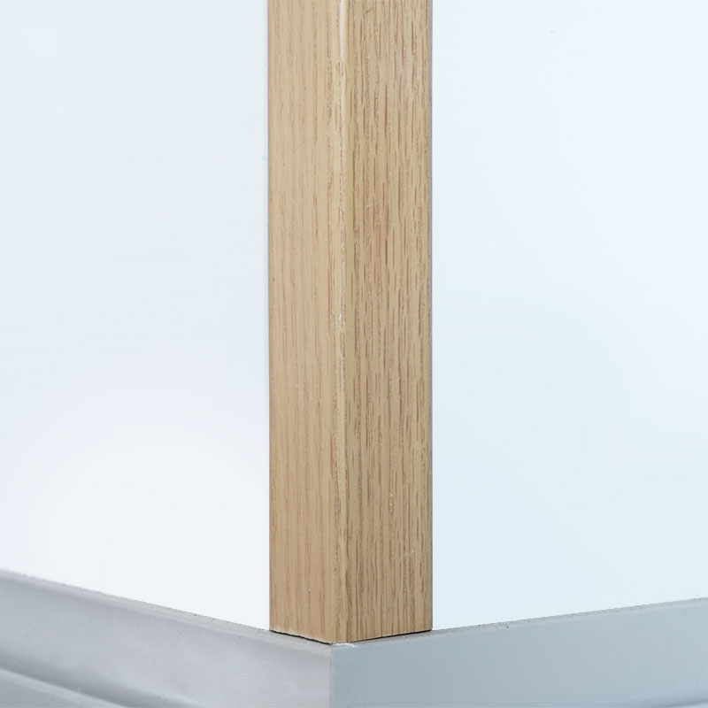 Massief houten rechte hoek (90°) overgangsstrip (omwikkeld met rood eikenfineer + verf) - eikenkleur 1 1/2' x 1 1/2'