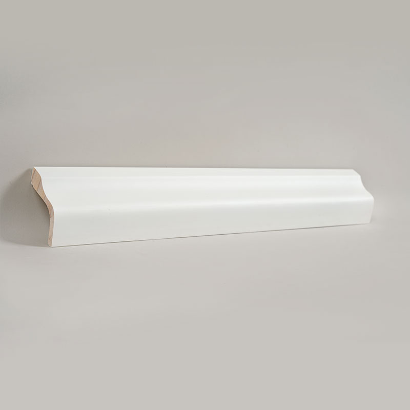 Grenenhouten plint (met vulmiddelprimer + verf) - Wit 1 1/2'x2 1/6'