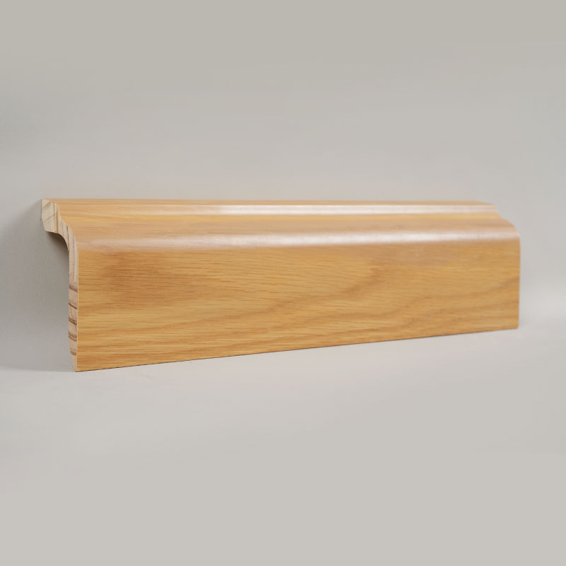 Grenenhouten plint (omwikkeld met wit eiken fineer + verf) - Eiken kleur 1 3/5'x3 5/9'