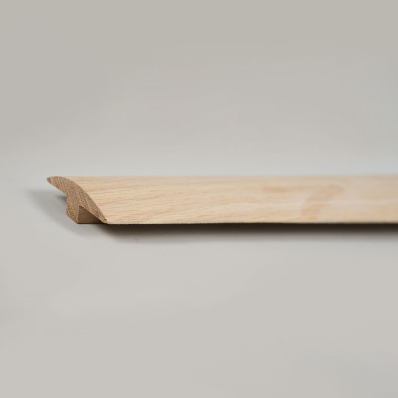 Wit eiken hele stuk boomstammen T-lijst (onafgewerkte verf) - Eiken natuurlijke kleur 9/32'x1 31/32'