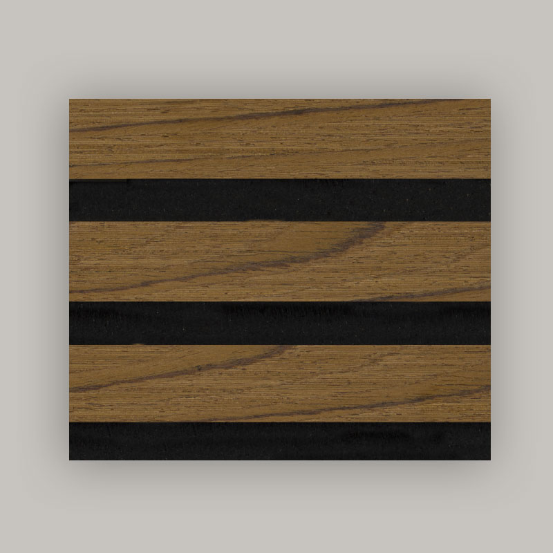 Roosterwand/akoestisch wandpaneel (3-zijdig gemanipuleerd houtfineer omwikkeld) - Houtnerfkleur 2400/2700 mm x 600 mm