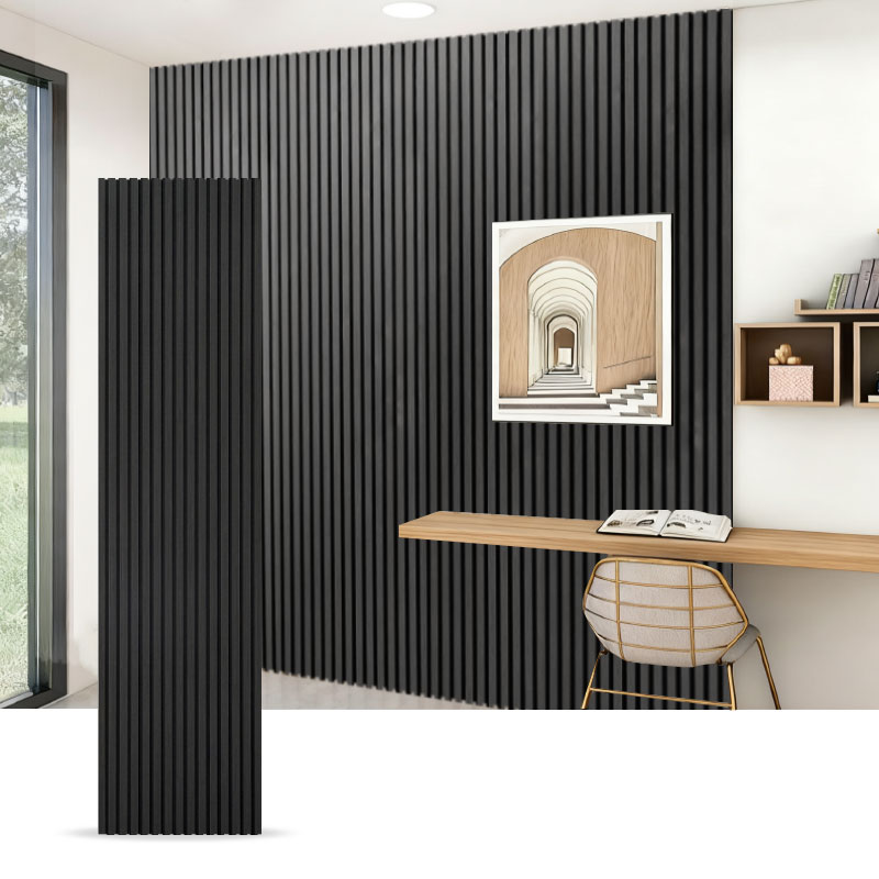 Roosterwand/akoestisch wandpaneel (enkelzijdig in PVC verpakt) – houtnerf / steennerf / effen kleur 2400/2700 mm x 600 mm