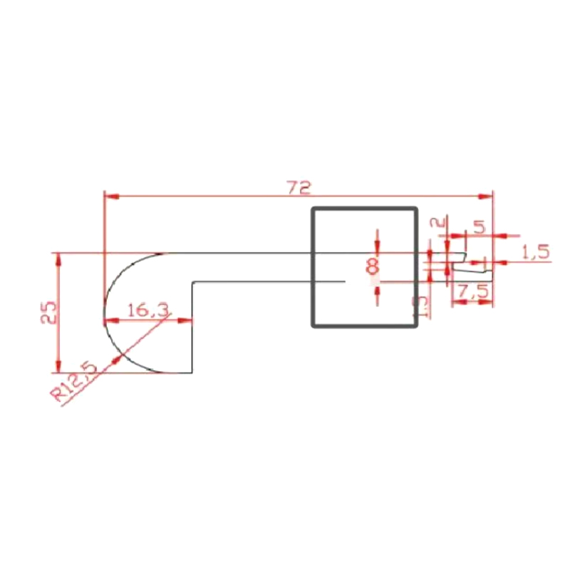 MDF trapneuzen (PVC verpakt) - aangepaste kleur 5/16