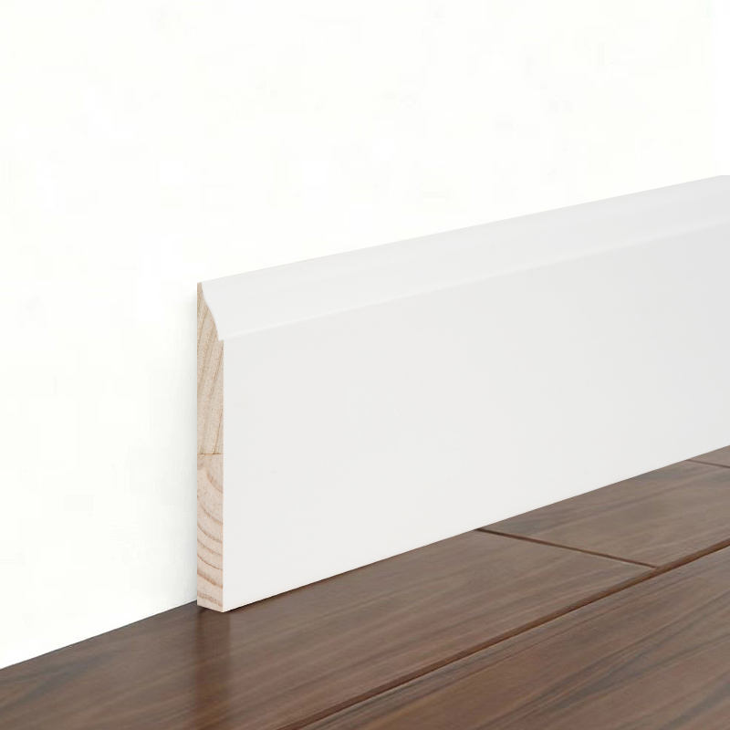 Grenen plint (met vulmiddelprimer en parelwit) 3/5 'x 5 1/4'