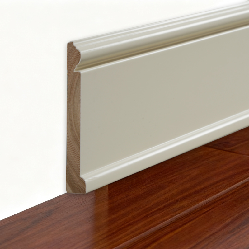 Grenenhouten plint (met vulmiddelprimer en geverfd) - Wit 6/7' x 3 15/16'