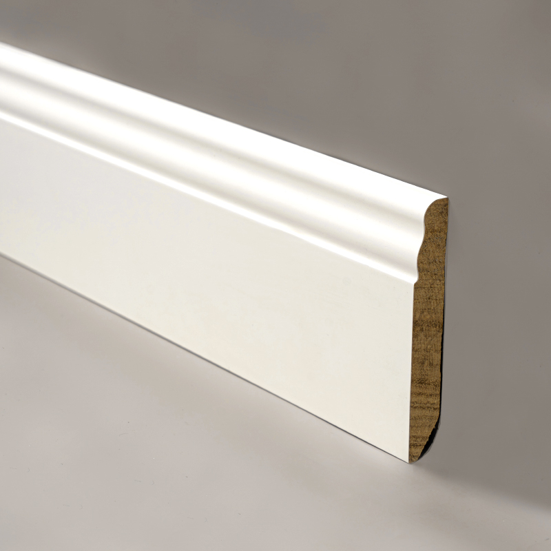 Massief houten plint (met vulmiddelprimer en geverfd) - Wit 3/5 'x 3 15/16'