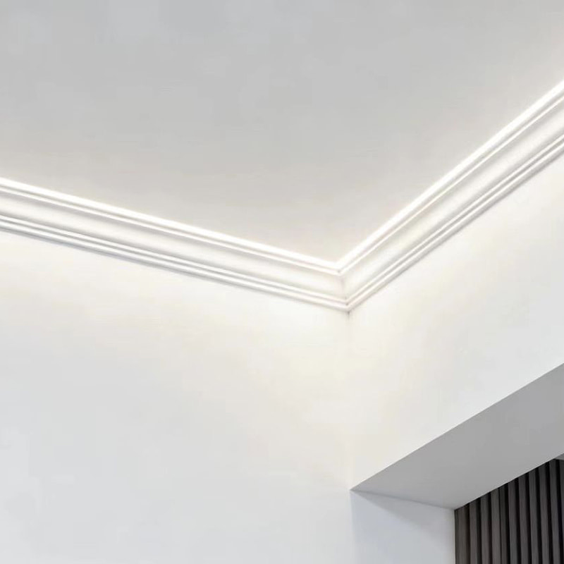 MDF-kroonlijst (met vulprimer en parelwit) 3/5 'x 4 1/2'