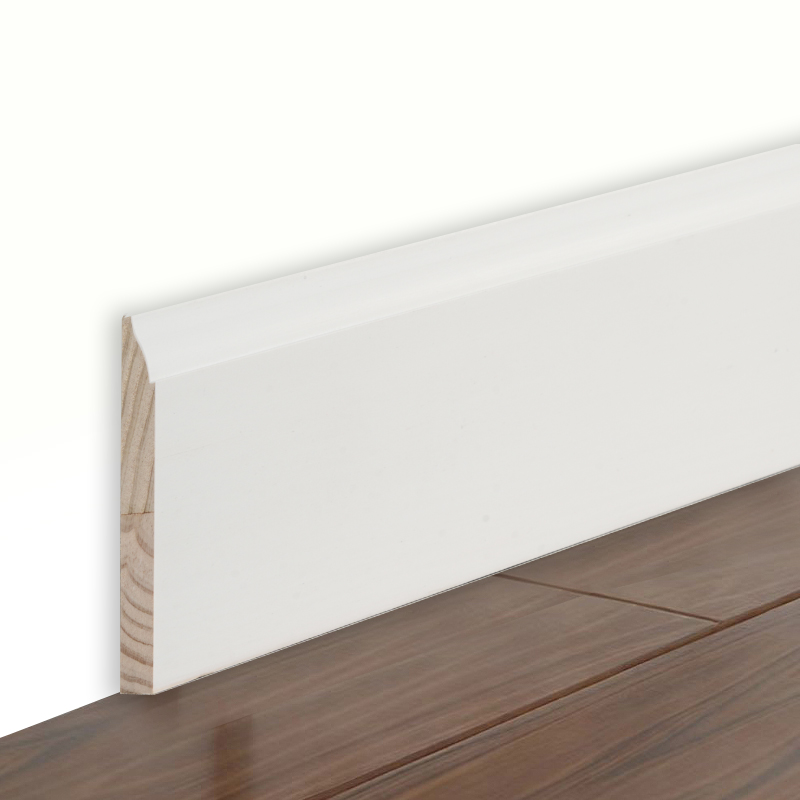 Grenen plint (met vulmiddelprimer en parelwit) 3/5 'x 3 1/4'