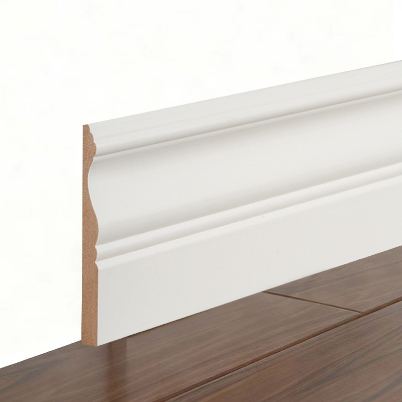 MDF-plint (met vulprimer en parelwit) 3/5' x 4'
