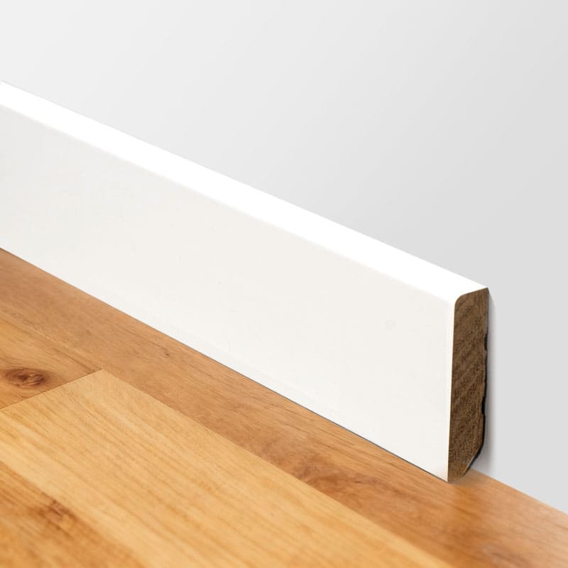 Massief houten plint (met vulmiddelprimer en geverfd) - Wit 1/2 'x 2 3/8'