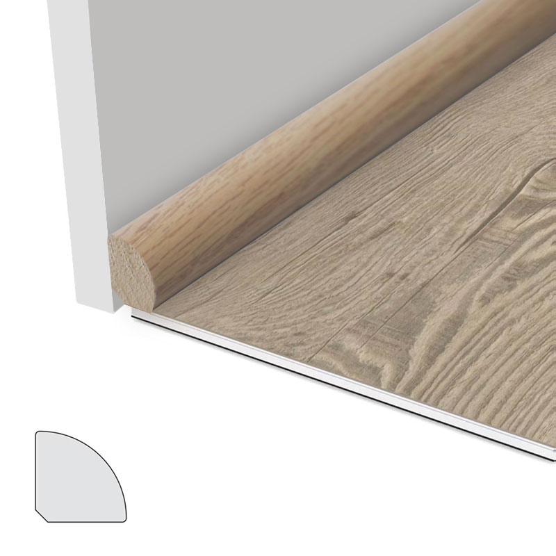 Massief houten kwartronde lijst (omwikkeld met rood eiken fineer + verf) - Eiken kleur 7/8' x 7/8'
