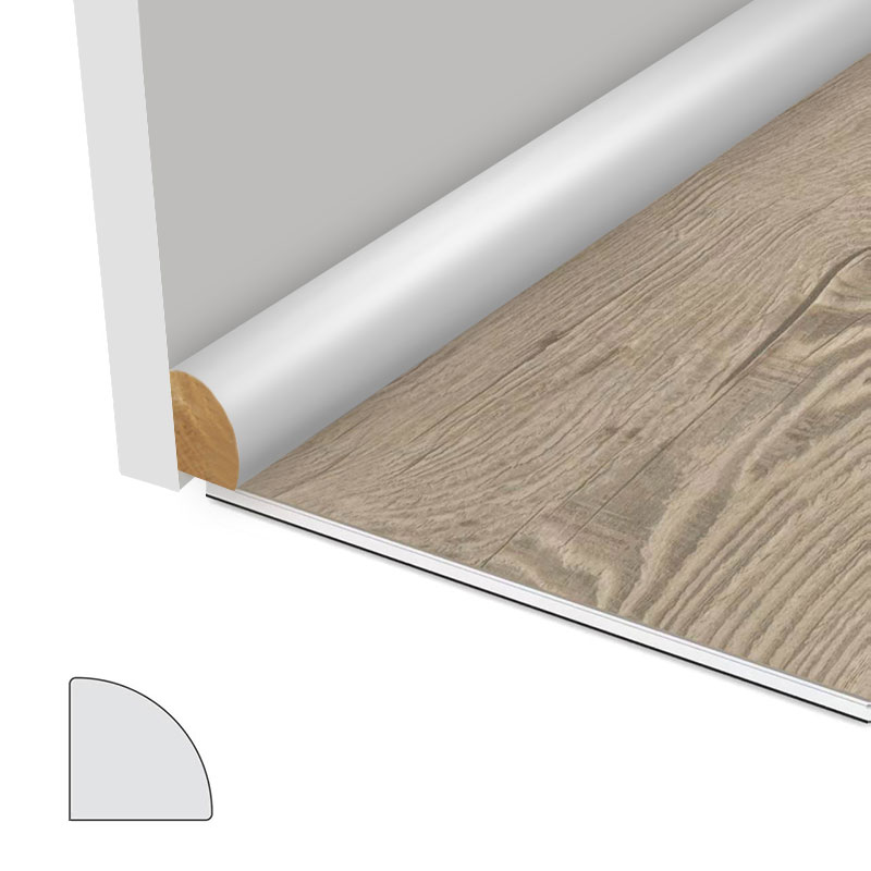 MDF kwartrond lijstwerk (met vulprimer en parelwit) 1/2' x 3/4'
